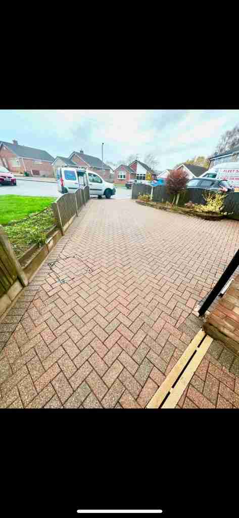 Cleaned block paved drive